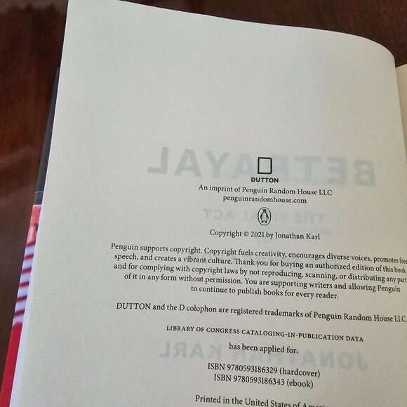 Betrayal: The Final Act Of The Trump Show Hardcover By Jonathan Karl - Picture 4 of 13